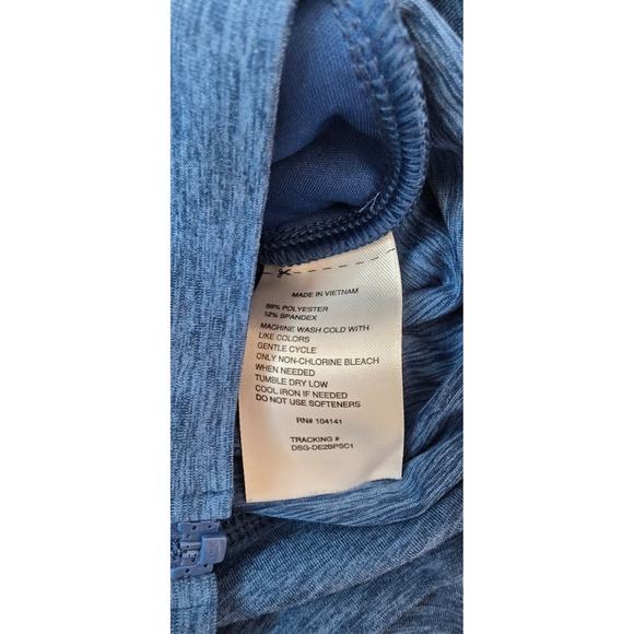 Reebok Unisex Blue Heathered Full Zip Hoodie Jacket XS 6-8 Space Dye Performance - Picture 8 of 8